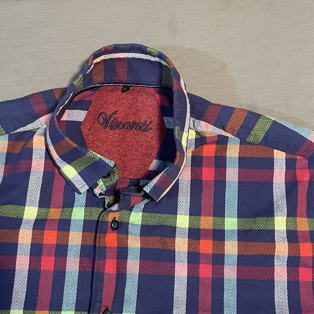 Visconti Multicolor Plaid Men’s L Casual Button Down “My Favorite Garment”